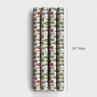 Colorful Forest Holiday Wrapping Paper, Watercolor Christmas Tree Wrapping Paper, Rustic Winter Gift Wrap Roll, Festive Xmas Present Wrap