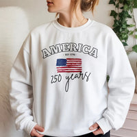America 250 Years Sweatshirt | Patriotic American Flag EST 1776 Design | Soft Cotton Blend Unisex Fit | 4th of July Gift for Patriots