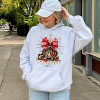 Christian Christmas Scene Pullover, The Greatest Present of All Nativity Hoodie, Jesus Birth Scripture Hooded Sweatshirt, Religious Holiday