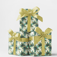 Botanical Holiday Gift Wrap, Park and Terrace Christmas Wrapping Paper, Watercolor Greenery Xmas Paper, Elegant Winter Garden Gift Wrap