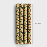 Cowboy Hat Holiday Gift Wrap, Western Christmas Wrapping Paper, Country Xmas Present Wrap, Rustic Pine Tree Christmas Wrapping Paper