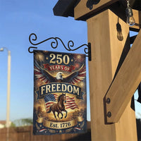 Patriotic 250 Years of Freedom Garden Flag | American Eagle & Running Horse Double-Sided Design | Premium Weather-Resistant Polyester | 4th of July & Independence Day Outdoor Decor Gift