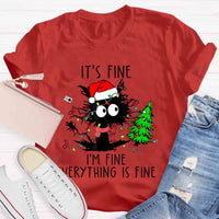 It's Fine I'm Fine Everything Is Fine Christmas T-shirt