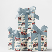 Christmas Dog Gift Wrap, Santa Dog Parade Wrapping Paper, Adorable Holiday Pups Wrapping Paper, Festive Winter Puppy Gift Wrap Roll