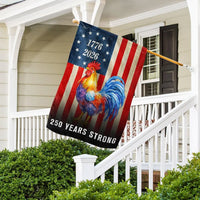 Patriotic Rooster Garden Flag 250 Years Strong | 1776-2026 American Flag Design | Double-Sided Polyester | USA Semiquincentennial Gift