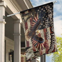 250 Years of Freedom House Flag | Eagle Liberty Bell Statue of Liberty Art | Premium Weather-Resistant Polyester | Patriotic Gift for History Lovers