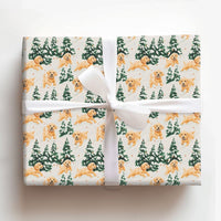 Winter Puppy Gift Wrap, Golden Retriever Christmas Wrapping Paper, Watercolor Dog Wrapping Paper, Holiday Dog Lover Xmas Wrapping Paper