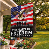 Patriotic Eagle Garden Flag 250 Years of Freedom | Betsy Ross 1776-2026 Anniversary | Double-Sided Premium Polyester | Veterans & Military Tribute Gift