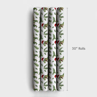 Christmas Dinosaur Wrapping Paper, Santa Hat T-Rex Wrapping Paper, Watercolor Dino Gift Wrap, Adorable Dinosaur Holiday Present Wrapping Paper
