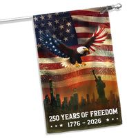 250 Years of Freedom Garden Flag | 1776-2026 American Anniversary Eagle & Statue of Liberty | Double-Sided Patriotic Outdoor Decor | Gift for Veterans & Patriots
