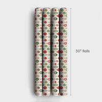 Retro Bauble Holiday Gift Wrap, Vintage Christmas Ornament Wrapping Paper, Nostalgic Xmas Tree Wrapping Paper, Festive Gift Wrapping Paper