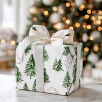 Pine Tree Holiday Gift Wrap, Volleyball Christmas Wrapping Paper, Winter Sports Volleyball Wrapping Paper Roll, Coach Present Paper Wrap