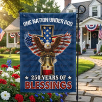 One Nation Under God Garden Flag | 250 Years of Blessings Eagle Design | Double-Sided Polyester | Patriotic Christian Home Decor