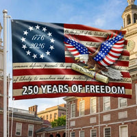 250 Years of Freedom Flag | We The People Patriotic 1776-2026 | Double-Sided Polyester Grommet Flag | Americana Anniversary Gift