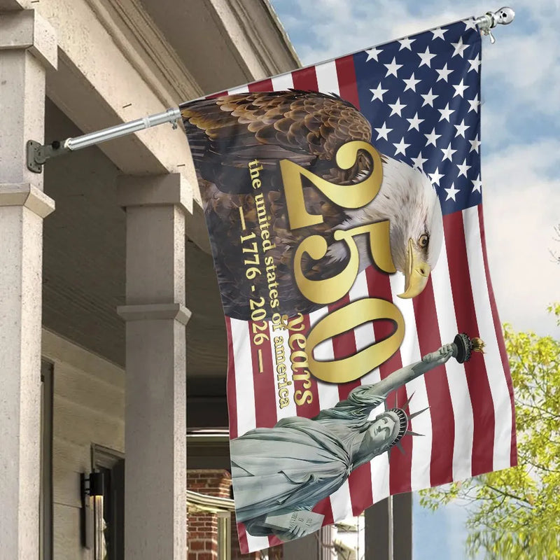 American Eagle House Flag | 250 Years of America 1776-2026 Commemorative Design | Double-Sided Weather-Resistant Polyester | Patriotic Gift for Home Decor Enthusiasts