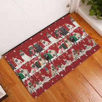 Merry Christmas Snowflake Welcome Mat, Pug Christmas Doormat, Adorable Holiday Dog Door Mat, Winter Front Porch Rug, Pug Lover Xmas Present