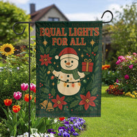Winter Snowman Poinsettia Yard Banner, Equal Lights for All Garden Flag, Festive Christmas Holiday Lawn Decor, Seasonal Outdoor Flag