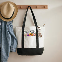 Maestre Floral Color-blocked Canvas Bag