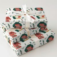 Holiday Pine and Berries Gift Wrap, Ugly Christmas Sweater Wrapping Paper, Festive Winter Sweaters Paper Roll, Adorable Xmas Wrapping Paper