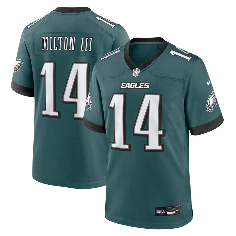 Philadelphia Eagles Joe Milton III Midnight Green Team Game Jersey