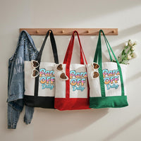 Para Off Duty Pattern Letters Color-blocked Canvas Bag