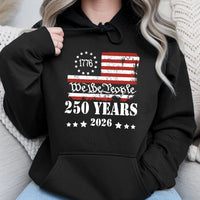We The People 1776 Hoodie | 250 Years America 2026 Patriotic Vintage Design | Soft Cotton-Polyester Blend | Gift for History Lovers