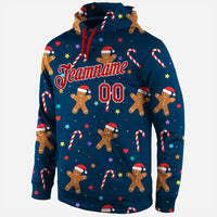 Personalized Name and Number Xmas Sweatshirt, Custom Christmas Sports Hoodie, Holiday Team Spirit Pullover Hoodie, Fan Christmas Present