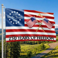 250 Years of Freedom Flag | 250th Anniversary Semiquincentennial 2026 | UV-Resistant Polyester Double-Sided | Patriotic Commemorative Gift