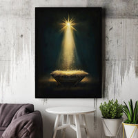 Star of Bethlehem Canvas Print, Nativity Manger Canvas Wall Art, Holy Light Religious Christmas Canvas, Christian Home Wall Decor Present