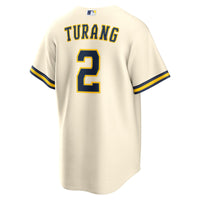 Milwaukee Brewers Brice Turang Cream Home Replica Jersey