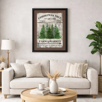 Rustic Vintage Holiday Canvas Wall Art, Christmas Tree Farm Canvas Print, Farmhouse Winter Scenery Canvas Decor, Christmas Present