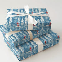 Coastal Tree Reflections Gift Wrap, Santa Paddleboarding Wrapping Paper, Watercolor SUP Christmas Paper, Unique Holiday Wrapping Paper Roll