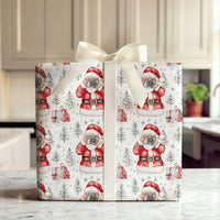 Camera Santa Christmas Gift Wrap, Photographer Santa Wrapping Paper, Watercolor Holiday Wrapping Paper, Photography Lover Gift Wrap Paper