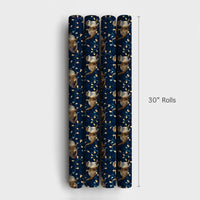 Adorable Animal Holiday Lights Gift Wrap, Christmas Otter Wrapping Paper, Watercolor Otter Xmas Wrapping Paper, Winter Holiday Wrapping Paper