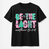 Matthew 5:14 Bible Verse Tee, Be the Light Christmas T-Shirt, Christian Holiday Faith Graphic Shirt, Scripture Jesus Church Present