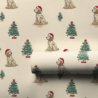Christmas Dog Wrapping Paper, Cocker Spaniel Wrapping Paper, Santa Hat Puppy Gift Wrap, Holiday Dog Wrapping Paper, Pet Lover Gift Wrap
