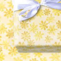 Watercolor Snowflake Gift Wrap, Gold Snowflake Wrapping Paper, Elegant Winter Holiday Wrapping Paper, Cream Christmas Gift Wrapping Paper
