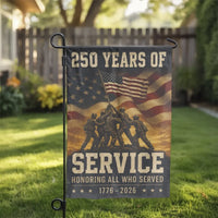 Patriotic Veterans Garden Flag | 250 Years of Service Honoring All Who Served 1776-2026 | Double Sided Premium Polyester Weatherproof | Memorial Day Veterans Day Outdoor Yard Gift Decor