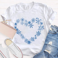 Winter Snow Day Graphic Tee, Snowflake Heart T-Shirt, Adorable Snowflake Heart Shirt, Comfy Holiday Winter Season Tee, Christmas Snow Lover Present