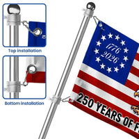 250 Years Of Freedom Flag | Bald Eagle Patriotic 1776-2026 | UV-Resistant Polyester | Commemorative American Independence Gift