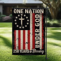 One Nation Under God Garden Flag | 250 Years of Blessing 1776-2026 | Double-Sided Patriotic Americana Decor | Memorial Day Independence Day Gift