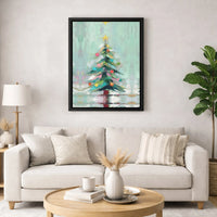 Modern Holiday Pine Canvas Wall Art, Abstract Christmas Tree Canvas, Festive Winter Botanical Canvas Print, Minimalist Xmas Home Decor Present