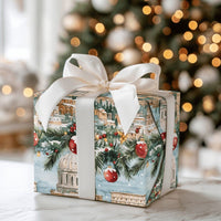 Watercolor Colosseum Gift Wrap, Rome Christmas Wrapping Paper, Snowy Italy Holiday Wrapping Paper, European Travel Winter Wrapping Paper