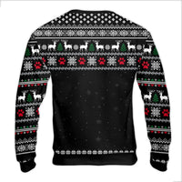 Humorous Dog Lover Holiday Sweater, 67 Fluff 33 Christmas Spirit Ugly Sweater, Reindeer Paw Print Sweatshirt, Pet Owner Christmas Sweater Present