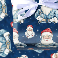 Medical Scrubs Santa Gift Wrap, Doctor Santa Christmas Wrapping Paper, Nurse Holiday Wrapping Paper, Healthcare Worker Xmas Gift Wrap