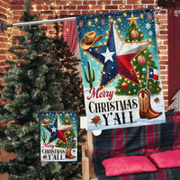 Merry Christmas Y'all Yard Flag, Texas Christmas Garden Flag, Double Sided Holiday Lawn Flag, Southern Winter Decor