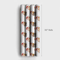 Santa Hat Animal Gift Wrap, Christmas Snail Wrapping Paper, Whimsical Snail Wrapping Paper Roll, Holiday Wrapping Paper