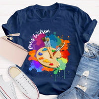 Personalized Artist Palette Teacher T-Shirt