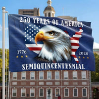 250 Years of America Flag | 1776-2026 Semiquincentennial Patriotic Eagle House Flag | Double-Sided UV-Resistant Polyester | Outdoor Home Decor Gift