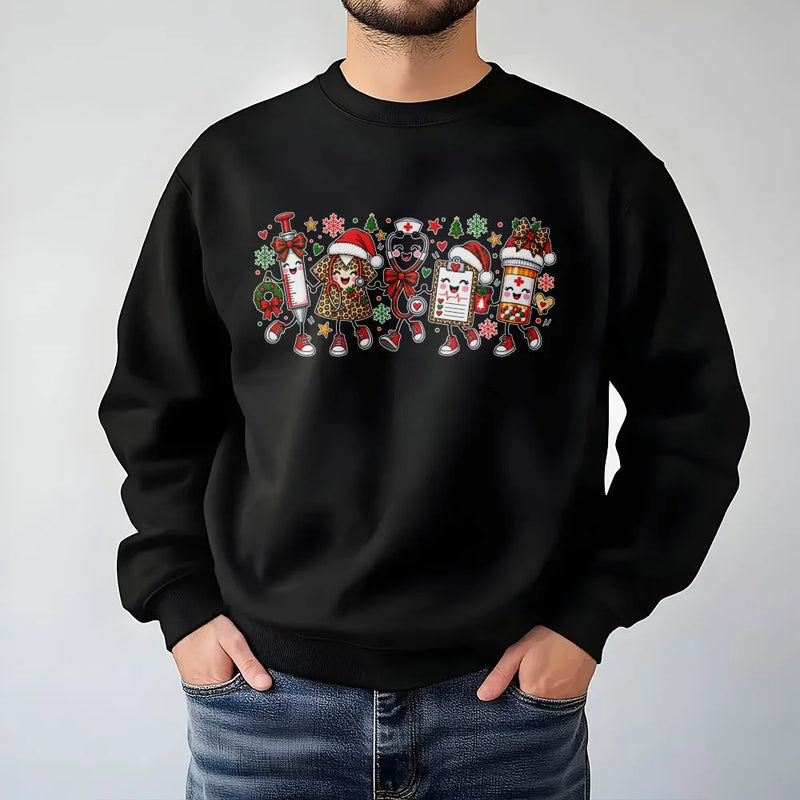 Medical Christmas Squad Crewneck, Christmas Nurse Sweatshirt, Syringe Pill Bottle Pullover, Pharmacist Holiday Sweater, RN Xmas Present